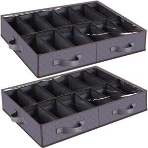 Anyoneer Under Bed Shoe Storage Organizer, Set of 2